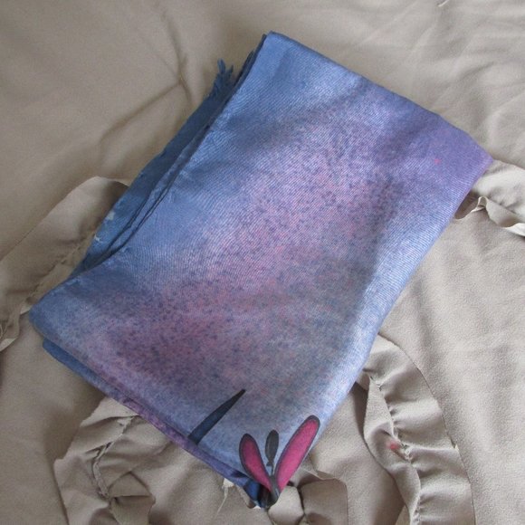 hand rolled hand painted silk scarf